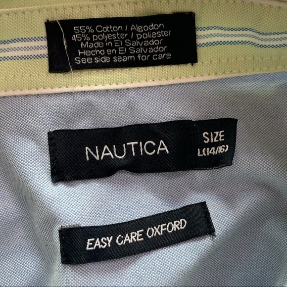 Nautica Oxford long sleeve button down shirt large boys - Picture 4 of 4